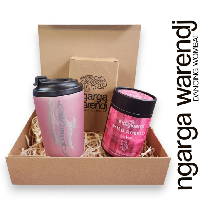 Ngarga Warendj Gift Box Indigiearth Tea and Gum Leaves Stainless Steel Keep Cup Hamper Pack