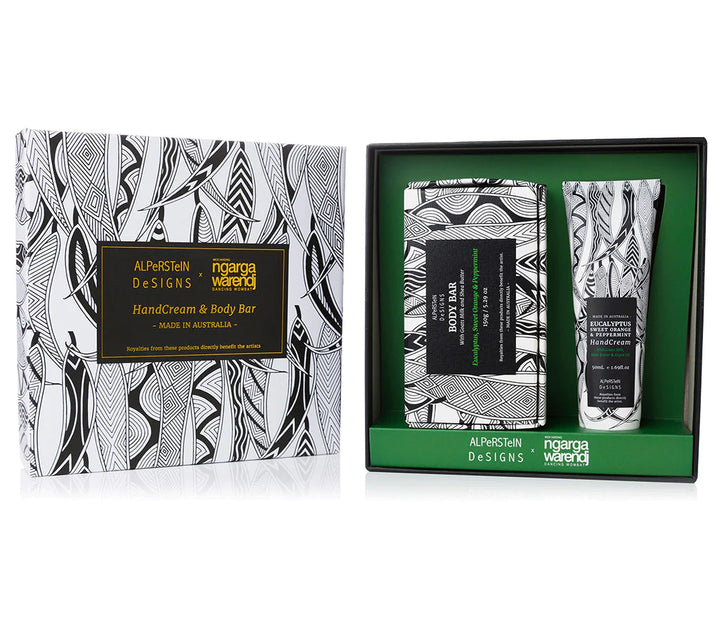 HAND CREAM & BODY BAR GIFT BOX  - ASSORTED ABORIGINAL ART DESIGNS AND FRAGRANCES