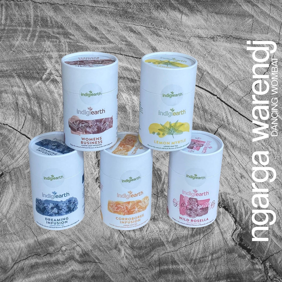 Ngarga Warendj Gift Box Tea Hamper Pack - Tea Flask, Indigiearth Tea, Candle, Hand Wash, Body Soap, Chocolate & Art Card