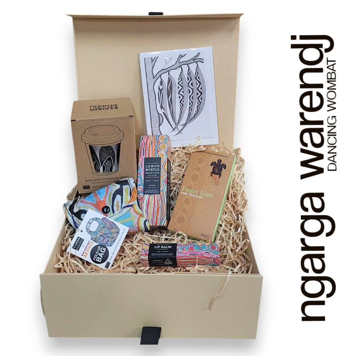 Shopping Gift Box Hamper - Keep Cup, Hand Cream, Shopping Bag, Lip Balm, Chocolate & Card.