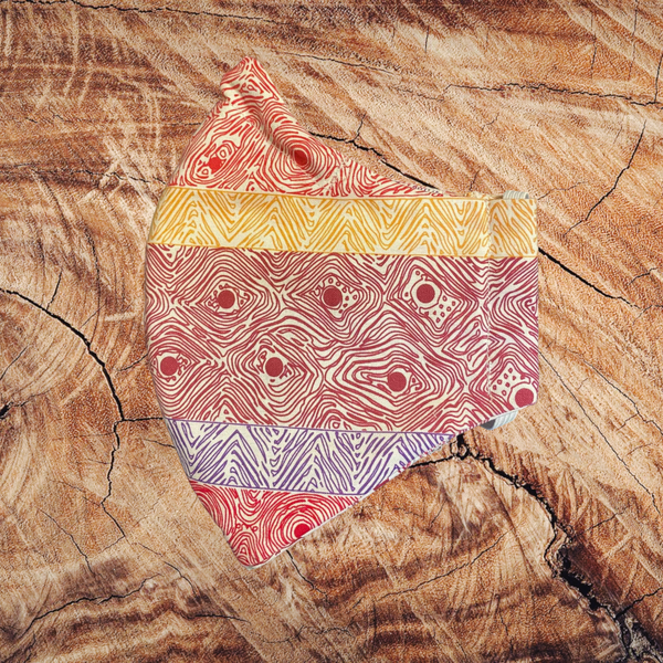 MEDIUM FACE MASK ABORIGINAL ART DESIGN BULLSEYE FOUR SEASONS BY MARIE ELLIS
