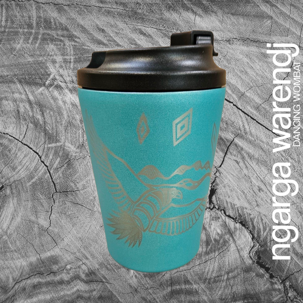 BUNJIL AND WAA DESIGN - DOUBLE WALLED INSULATED STAINLESS STEEL MUG - ASSORTED COLOURS