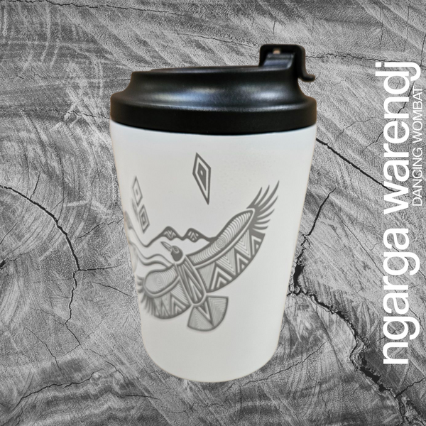 BUNJIL AND WAA DESIGN - DOUBLE WALLED INSULATED STAINLESS STEEL MUG - ASSORTED COLOURS