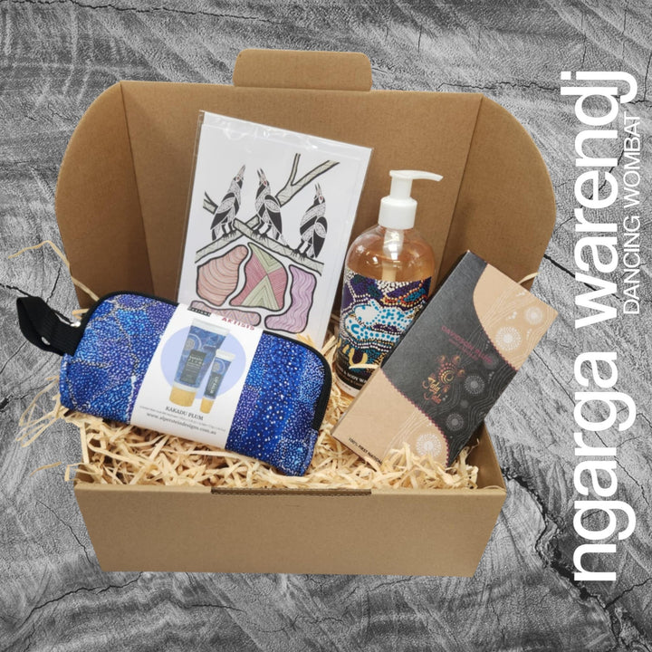 Ngarga Warendj Mini Pamper Gift Box Hamper - Hand Wash, Chocolate, Hand Cream and Lip Balm Gift Pack & Art Card