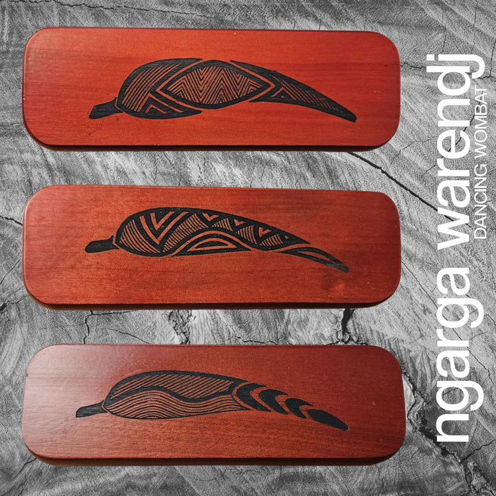 Ngarga Warendj Writers Gift Box Hamper - Rectangle Pen Set, Journal, Jala Jala Chocolate, Art Card