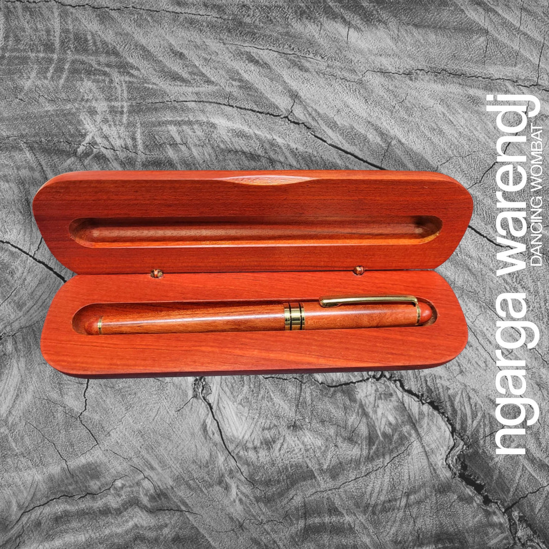 Ngarga Warendj Writers Gift Box Hamper - Rectangle Pen Set, Journal, Jala Jala Chocolate, Art Card