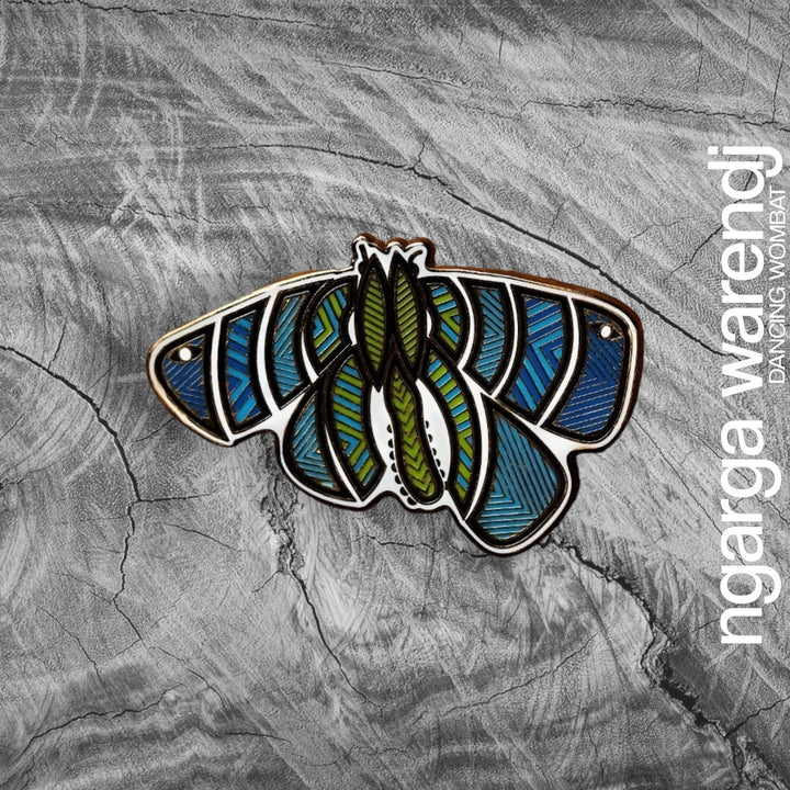 NGARGA WARENDJ - BLUE BOGONG MOTH LAPEL PIN