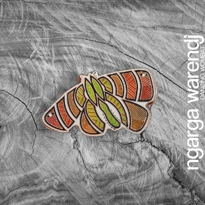 NGARGA WARENDJ - ORANGE BOGONG MOTH LAPEL PIN