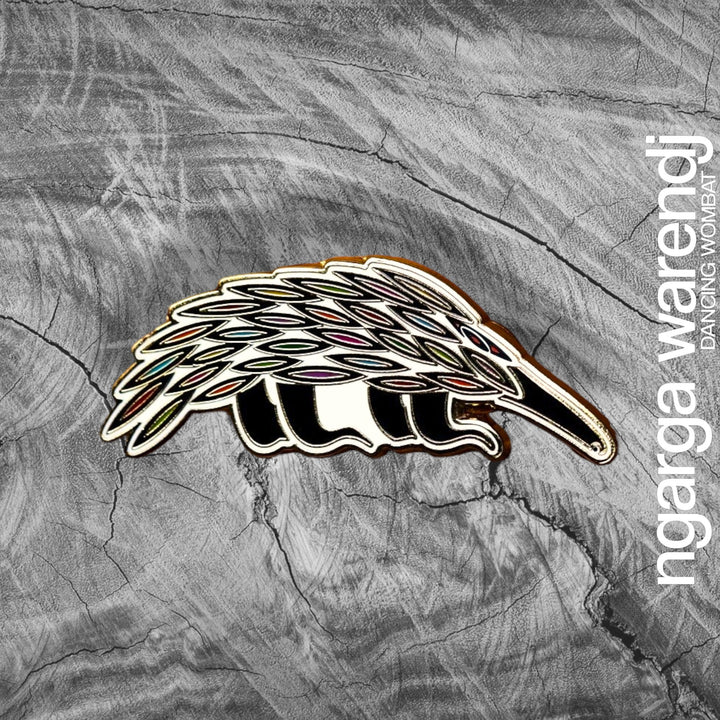 NGARGA WARENDJ DANCING WOMBAT - ECHIDNA LAPEL PIN