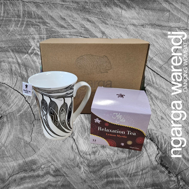 Ngarga Warendj Gum leaves Mug and Jala Jala Tea Gift Box Hamper