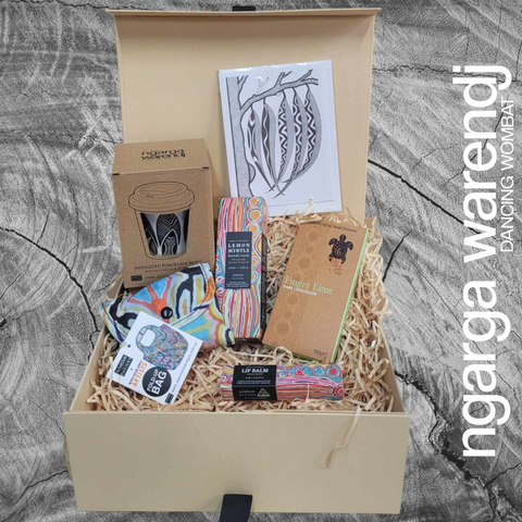 Shopping Gift Box Hamper - Keep Cup, Hand Cream, Shopping Bag, Lip Balm, Chocolate & Card.
