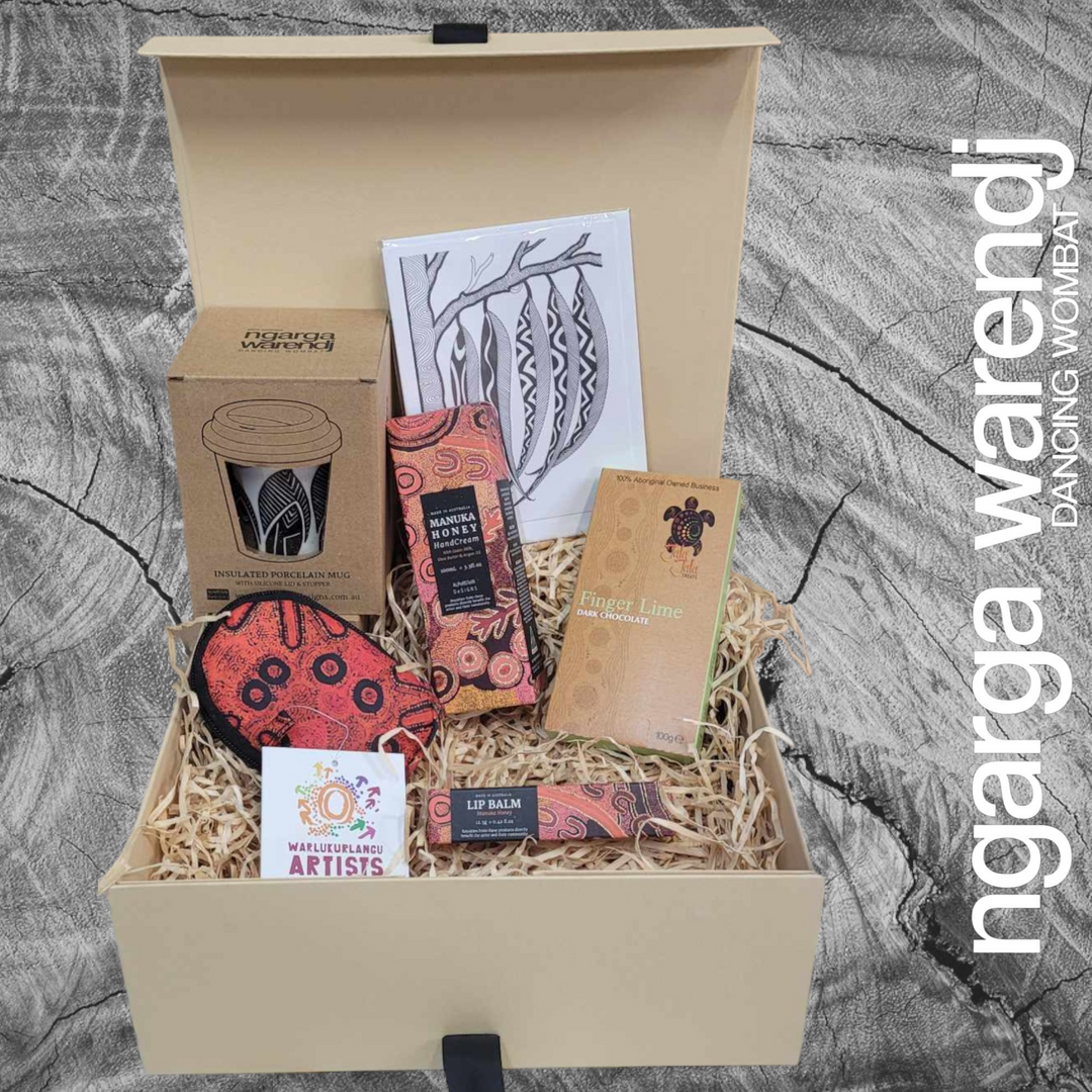 Shopping Gift Box Hamper - Keep Cup, Hand Cream, Shopping Bag, Lip Balm, Chocolate & Card.