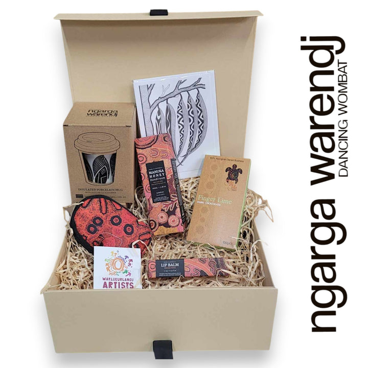 Shopping Gift Box Hamper - Keep Cup, Hand Cream, Shopping Bag, Lip Balm, Chocolate & Card.