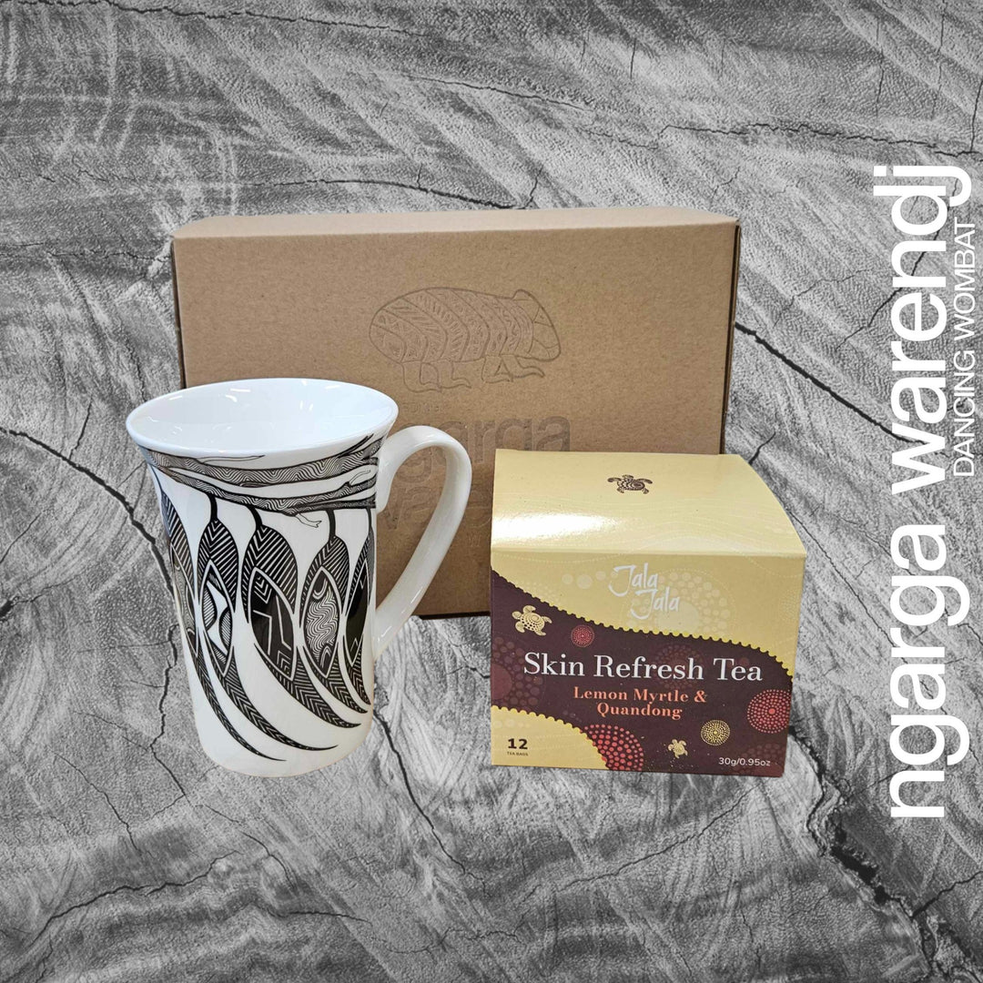 Ngarga Warendj Gum leaves Mug and Jala Jala Tea Gift Box Hamper