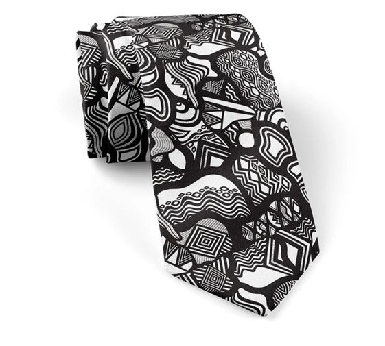 NGARGA WARENDJ DANCING WOMBAT 100% SILK TIE & POCKET SQUARE
