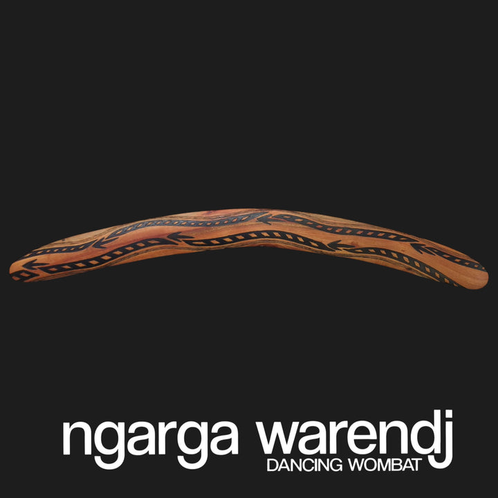 BOOMERANG WANGIM AUSTRALIAN REDGUM LARGE BARRING TRACKS DESIGN