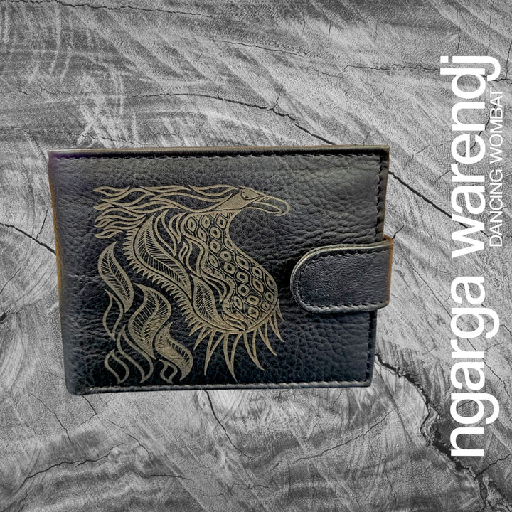 BLACK MENS LEATHER WALLET -  ASSORTED DESIGNS