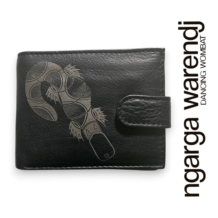 BLACK MENS LEATHER WALLET -  ASSORTED DESIGNS