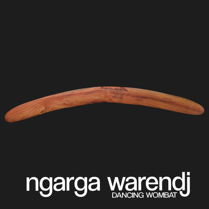 BOOMERANG WANGIM AUSTRALIAN REDGUM LARGE BARRING TRACKS DESIGN