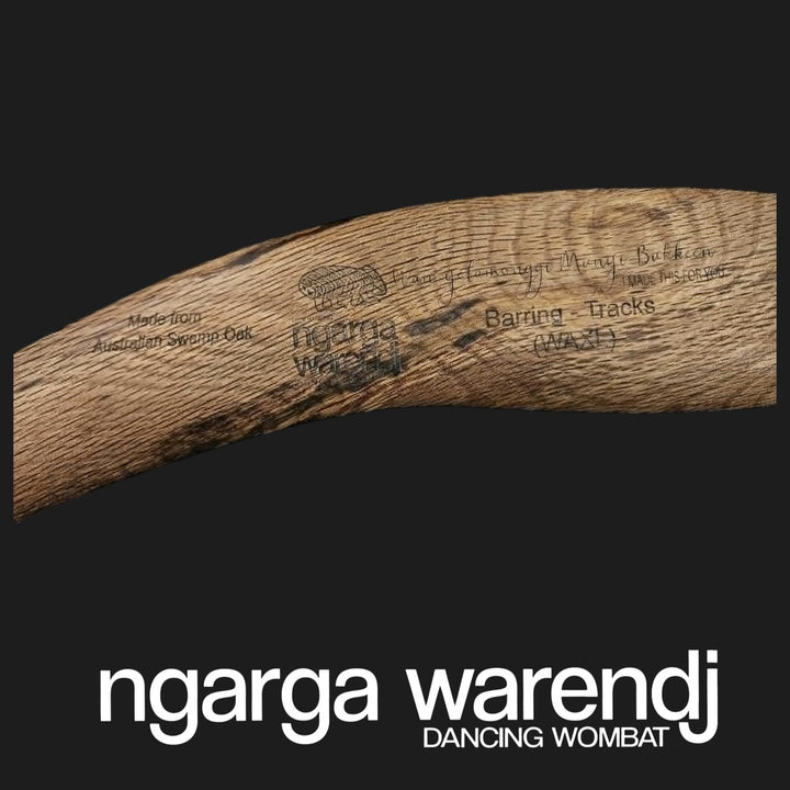 BOOMERANG WANGIM X-LARGE AUSTRALIAN SWAMP OAK - BARRING BUNJILS CAMPFIRE DESIGN