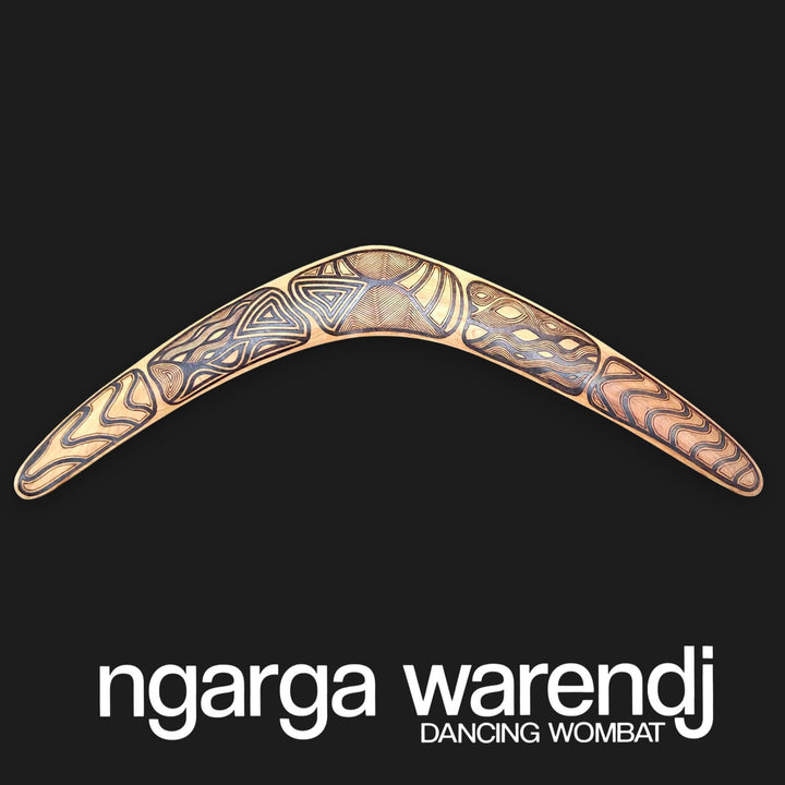 BOOMERANG WANGIM AUSTRALIAN BLACKWOOD X-LARGE GUGRA POSSUM CLOAK DESIGN
