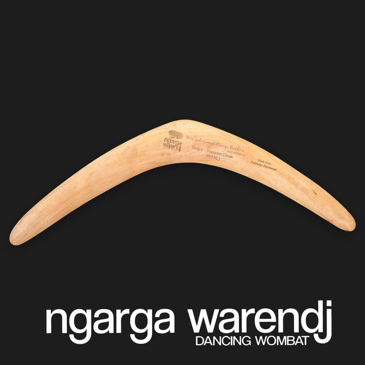 BOOMERANG WANGIM AUSTRALIAN BLACKWOOD X-LARGE GUGRA POSSUM CLOAK DESIGN