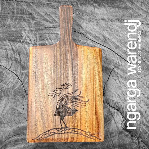 ACACIA WOOD SMALL RECTANGLE PADDLE BOARD - ASSORTED DESIGNS