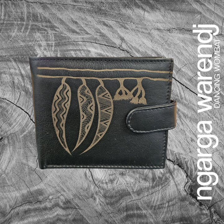 MENS GIFT BOX - BLACK MENS LEATHER WALLET - BODY WASH - SOAP - JOURNAL