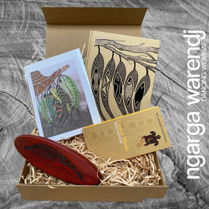 Ngarga Warendj Writers Gift Box Hamper - Pen Set, Journal, Jala Jala Chocolate, Art Card