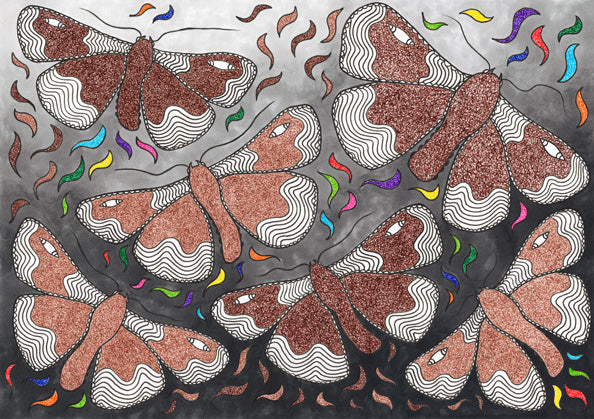 ART CARD BOGONG MOTH 030-Ngarga Warendj