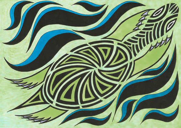 ART CARD TURTLE 032-Ngarga Warendj