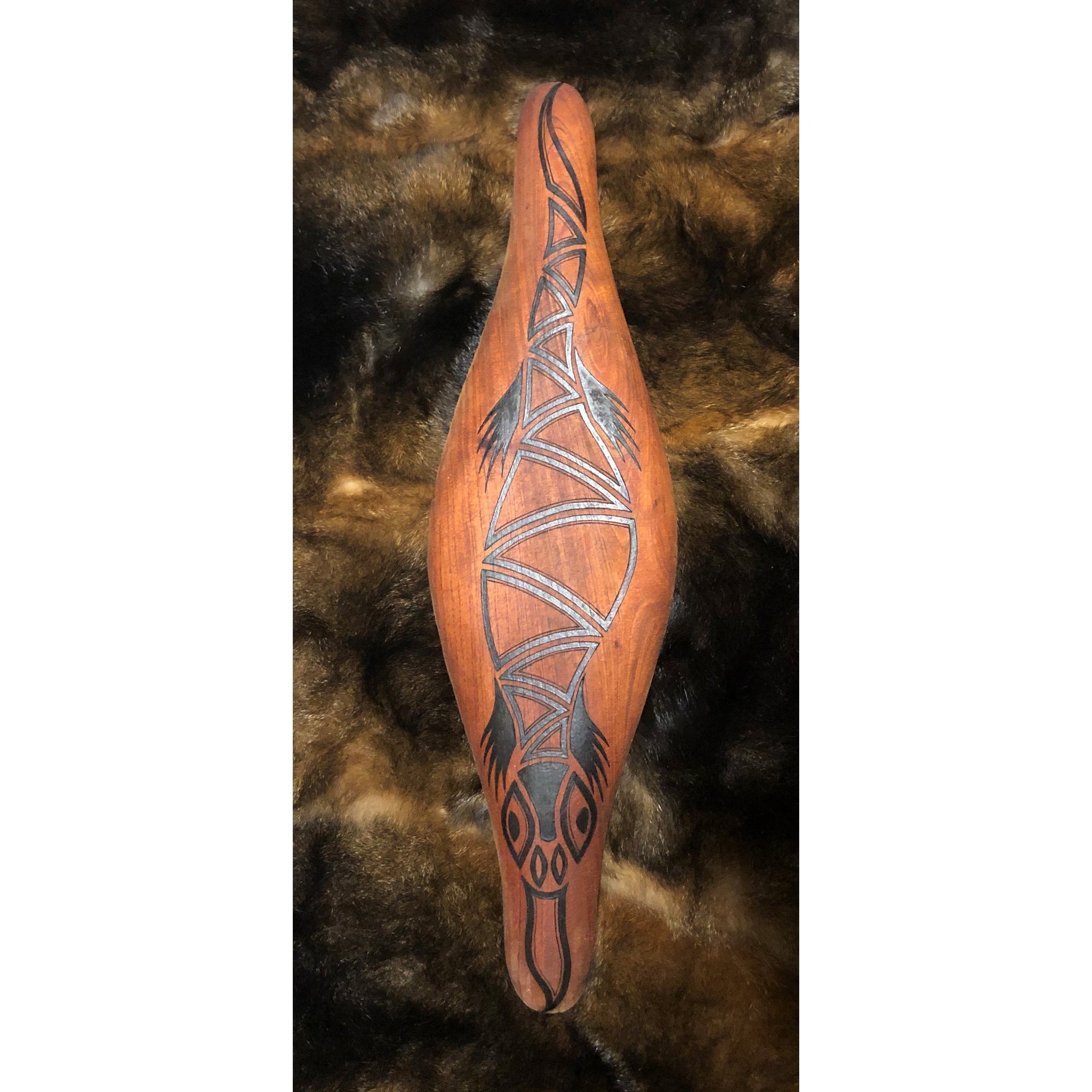 PARRYING SHIELD - BILI BLUETONGUE LIZARD DESIGN-Ngarga Warendj